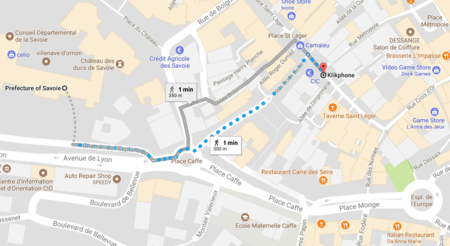 klikphone près de la Préfecture Chambery klikphone sur carte à côté de la Préfecture de Chambéry